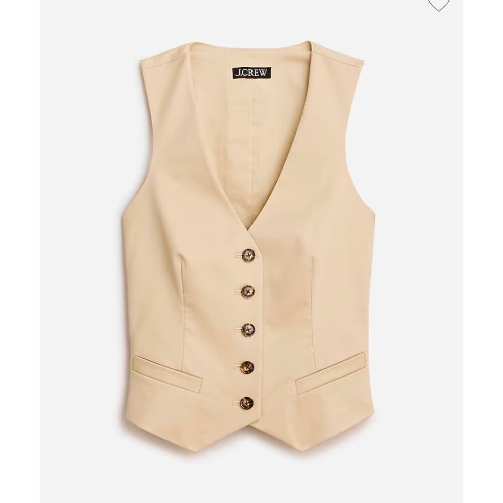 J.Crew $198 Womens Limited-edition slim-fit vest lightweight chino Size 10 BP407